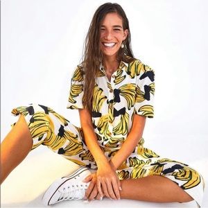 NWOT- FARM Rio Banana Printed Jumpsuit Limited Edition, rare find!